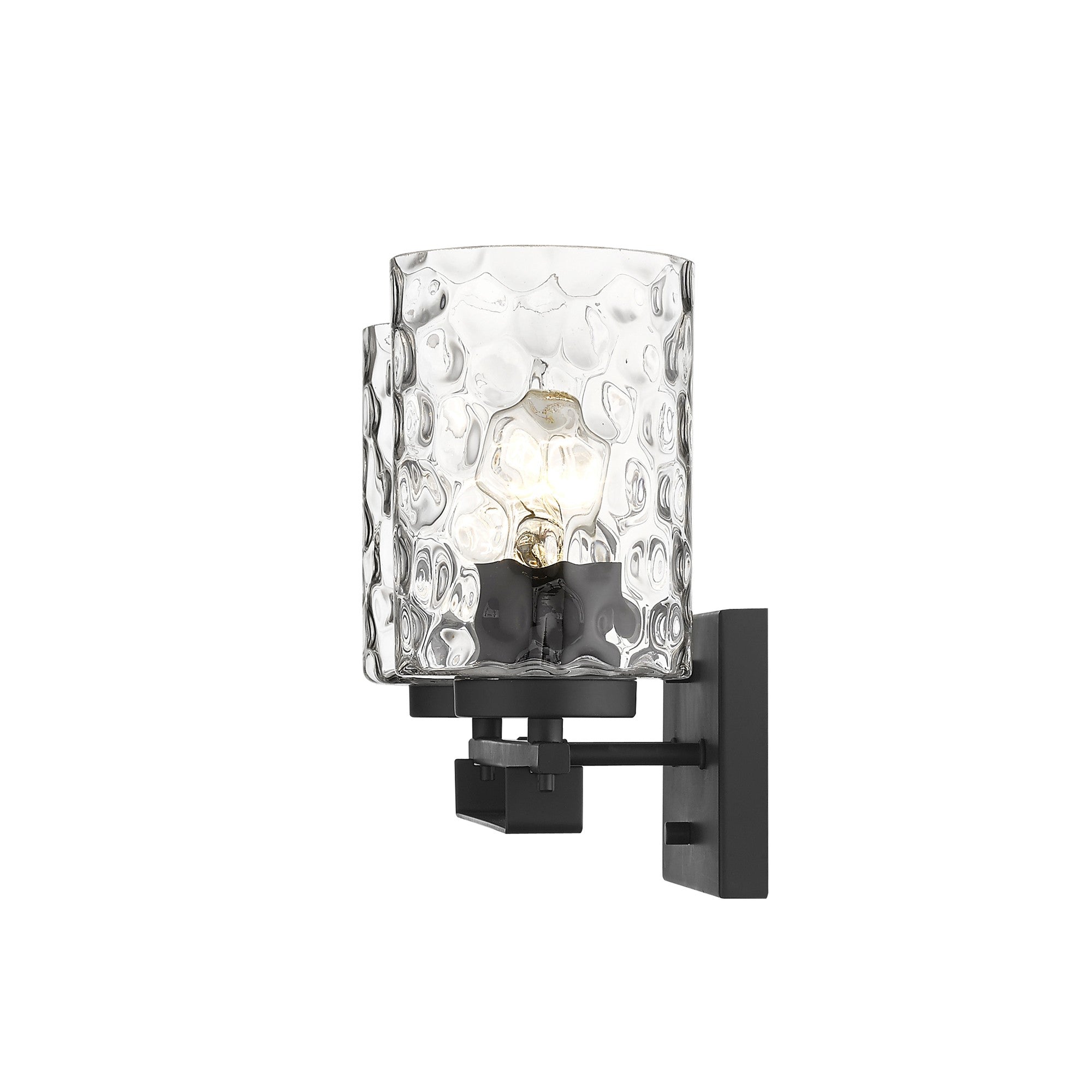 10" Black And Clear Metal Vanity Flush Mounted Sconce