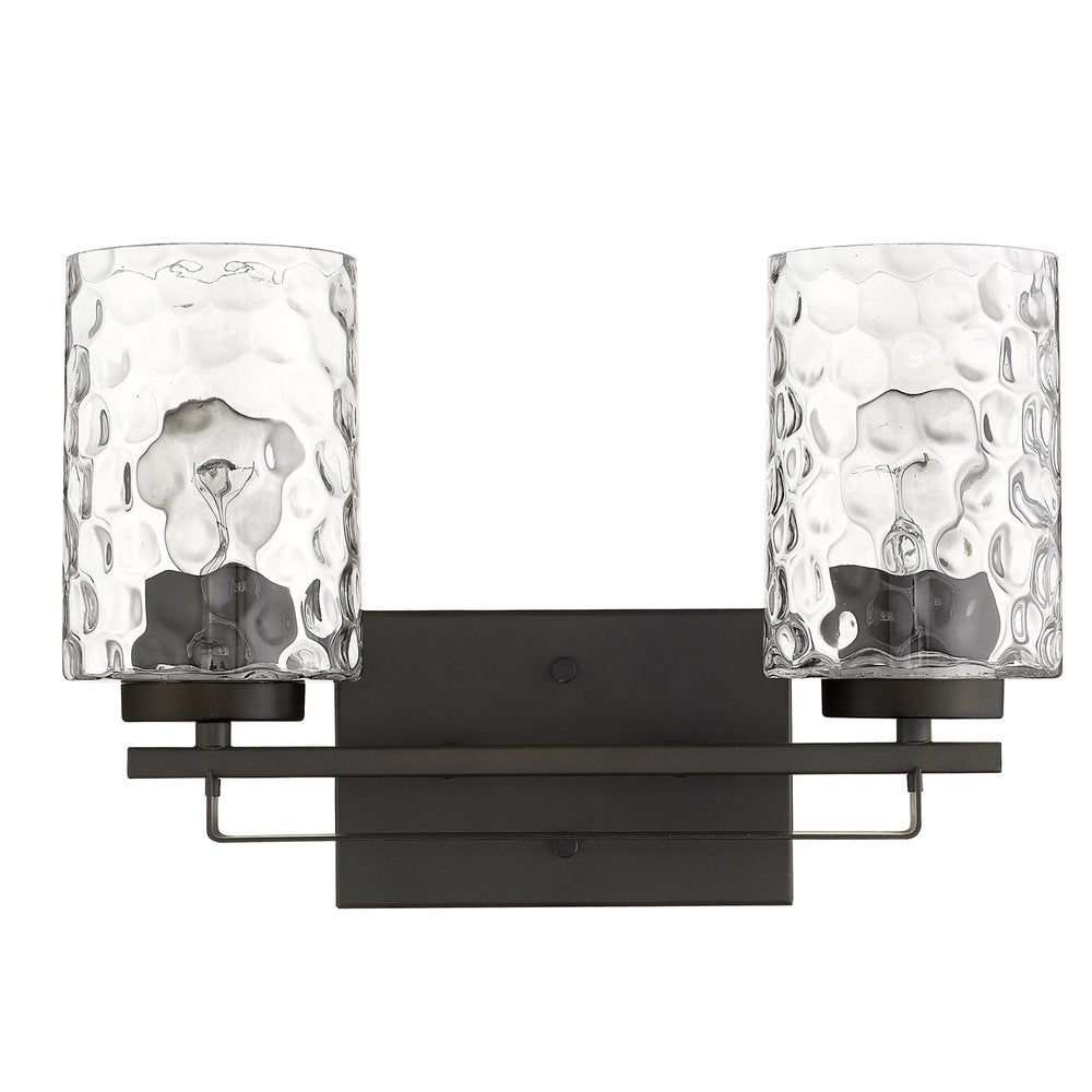 10" Black And Clear Metal Vanity Flush Mounted Sconce