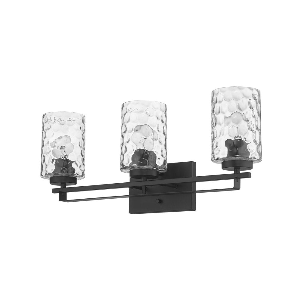 10" Black And Clear Metal and Glass Vanity Flush Mounted Sconce
