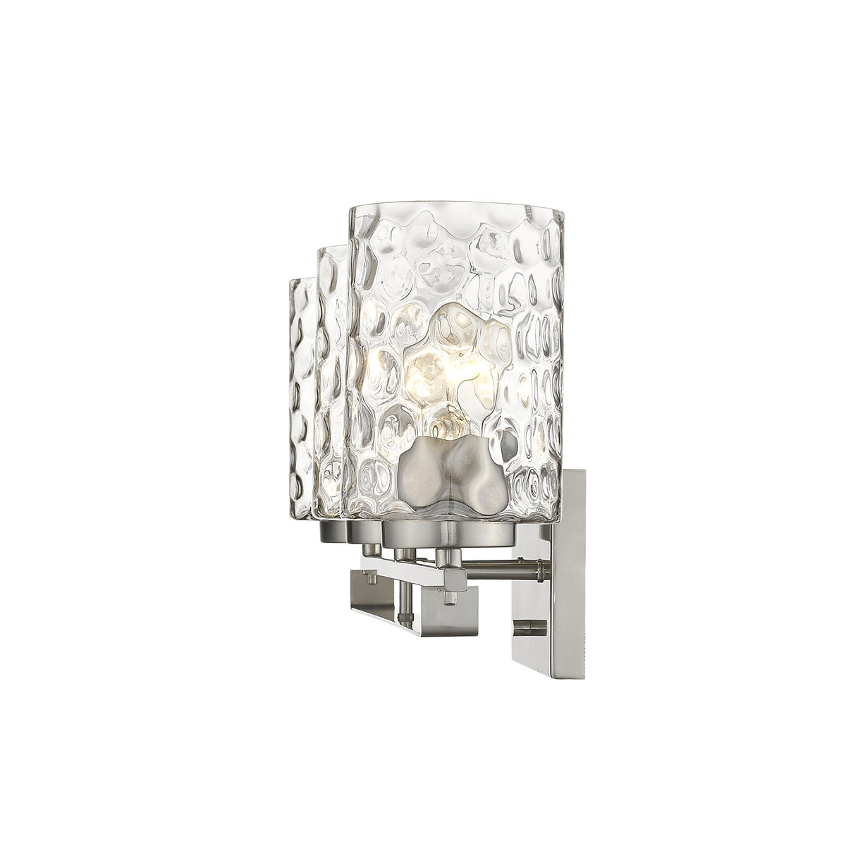 10" Silver And Clear Metal and Glass Vanity Flush Mounted Sconce
