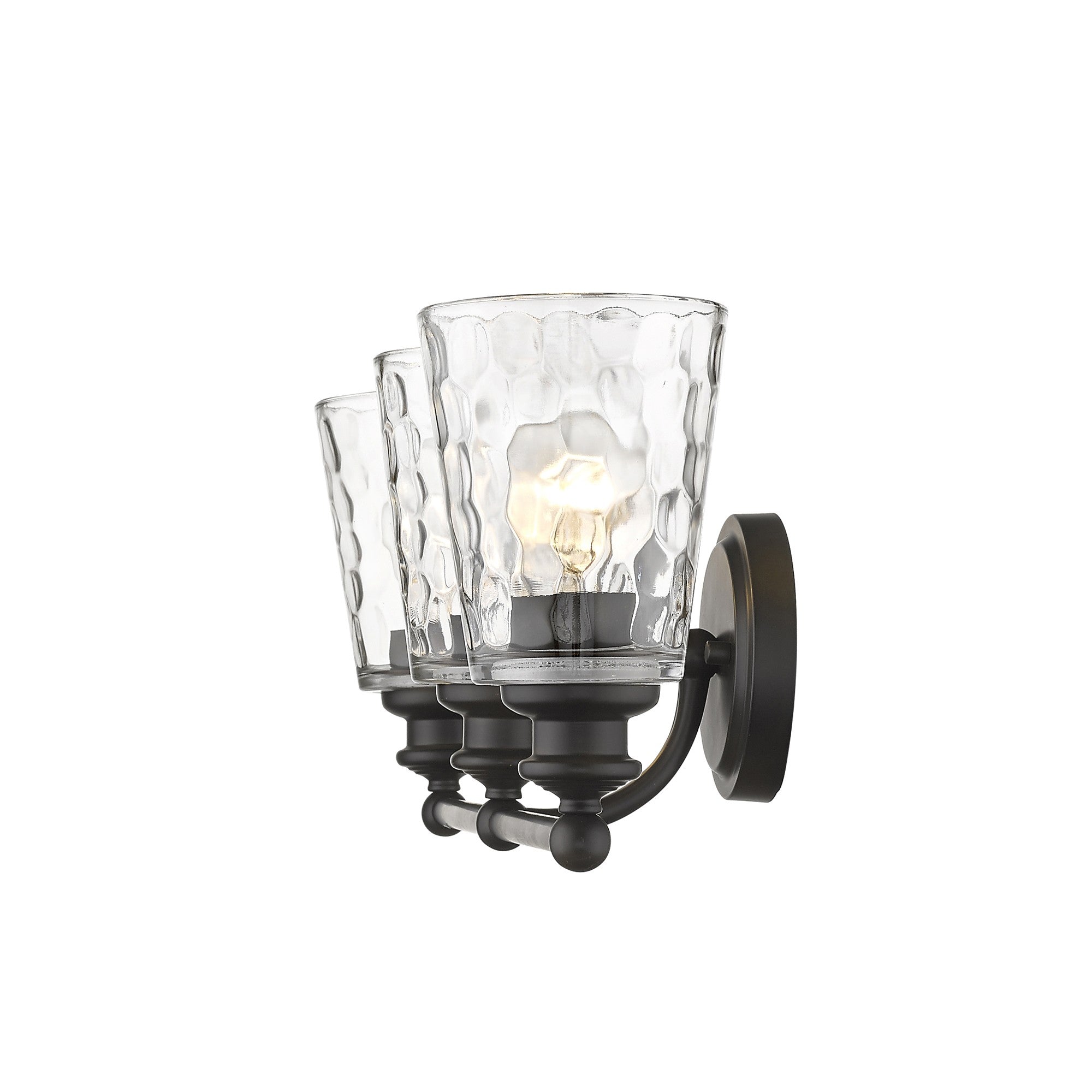 9" Black And Clear Metal and Glass Vanity Flush Mounted Sconce