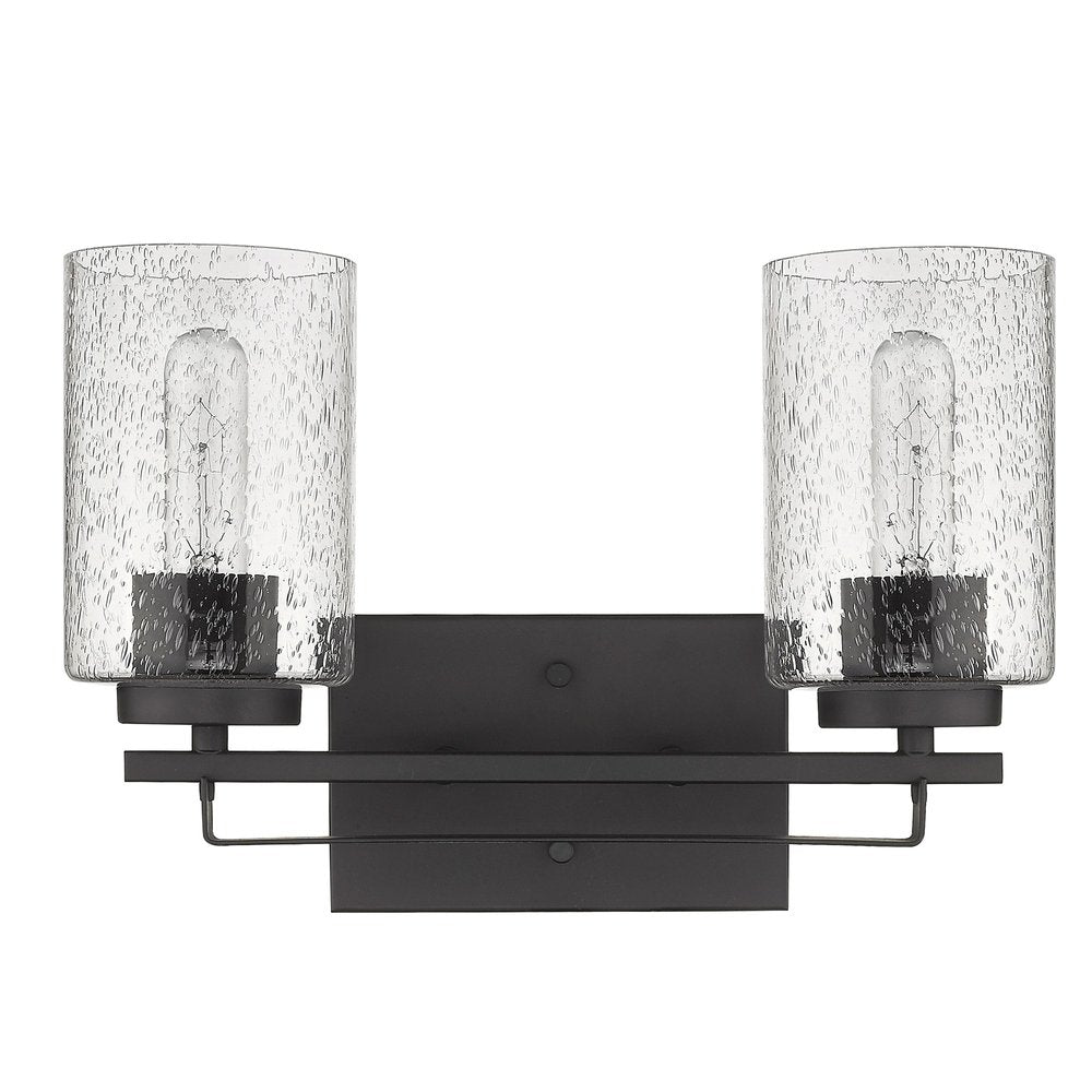 10" Black And Clear Metal Vanity Flush Mounted Sconce