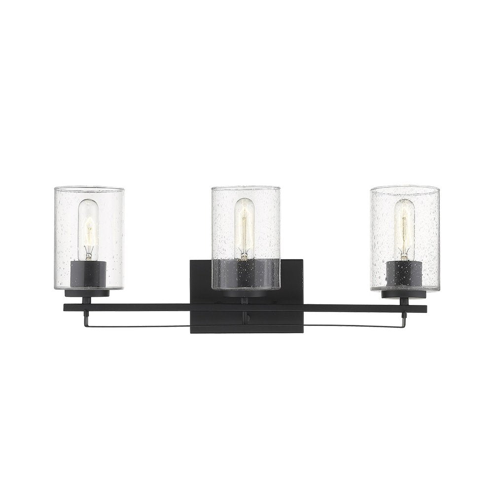 10" Black And Clear Metal Vanity Flush Mounted Sconce