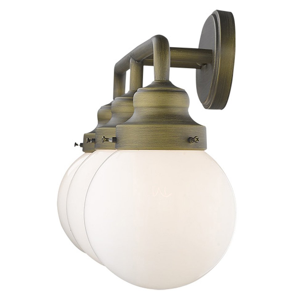 12" Brass And White Metal and Glass Vanity Flush Mounted Sconce