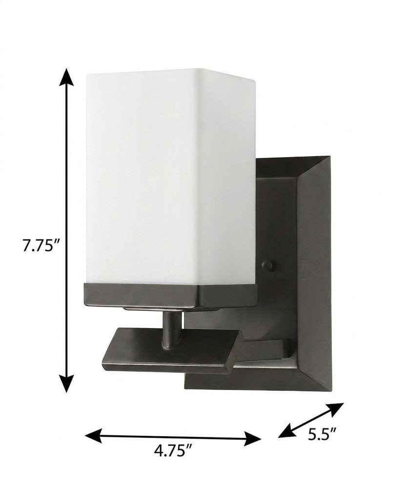 5" Black And White Metal Flush Mounted Sconce