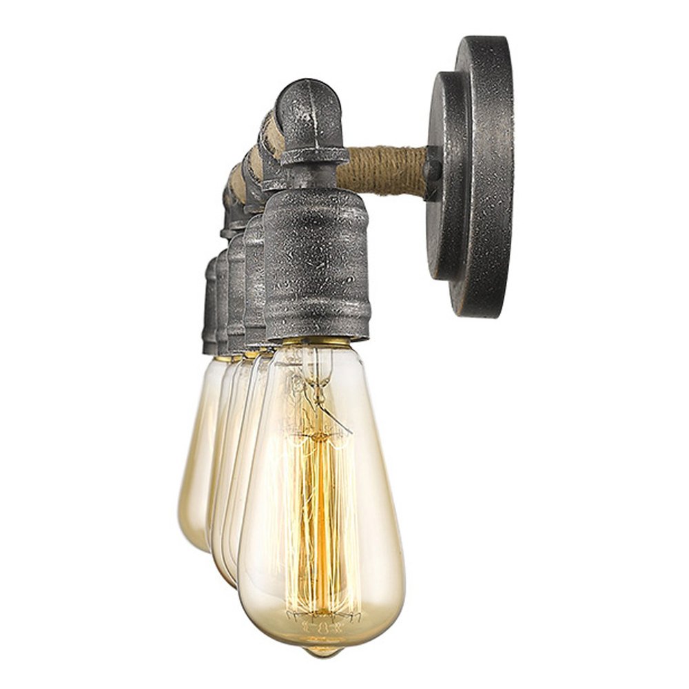 28" Black Metal Five Light Vanity Light
