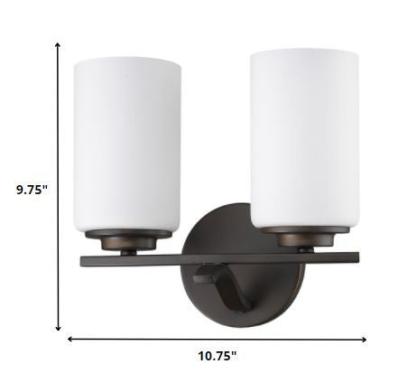 10" Black And White Metal Vanity Flush Mounted Sconce