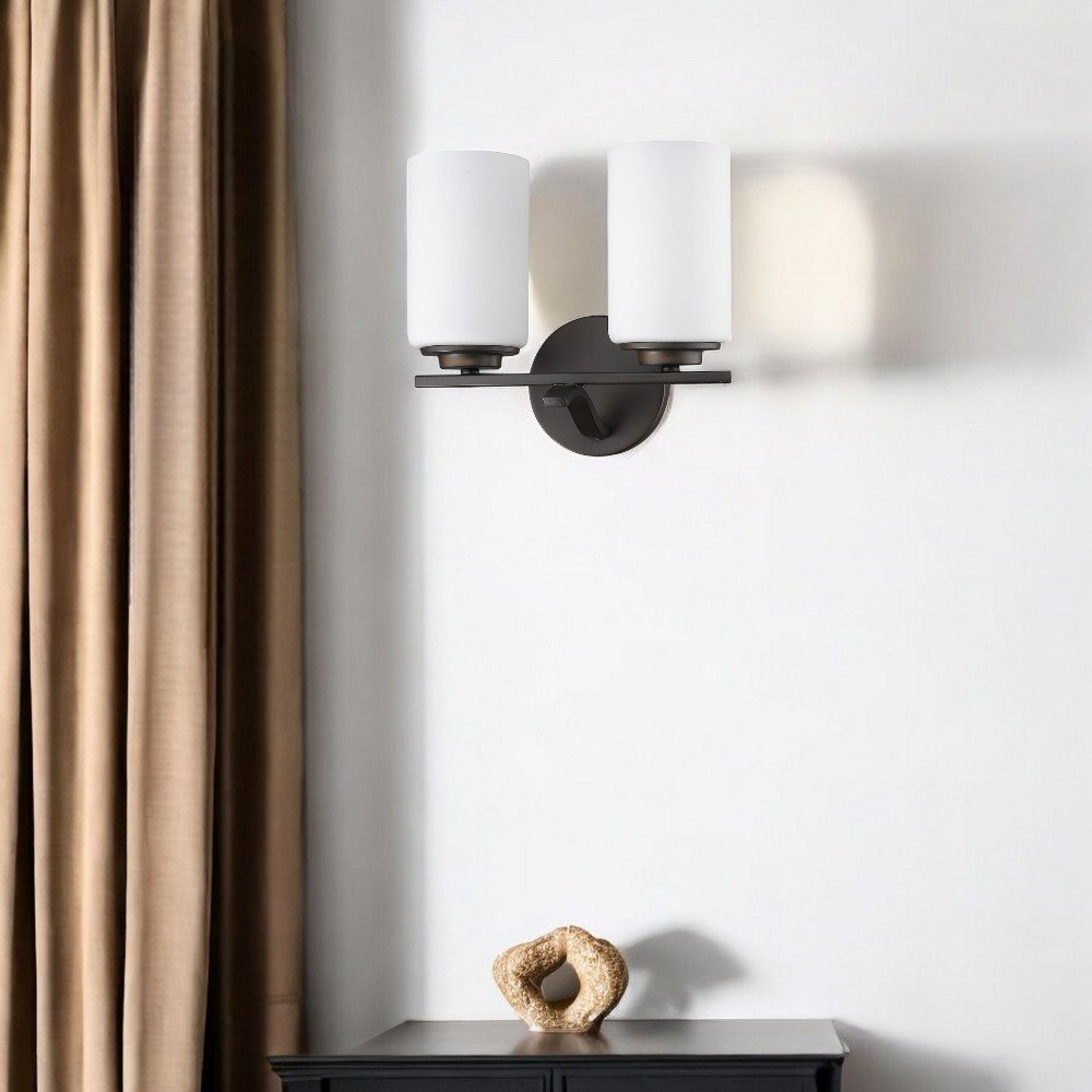 11" Black And White Metal Flush Mounted Sconce