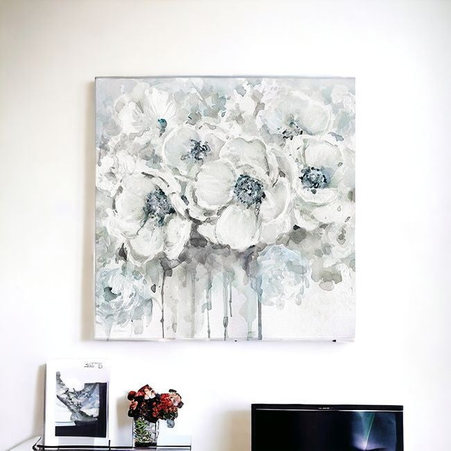 Winter Blues Flower Unframed Print Wall Art