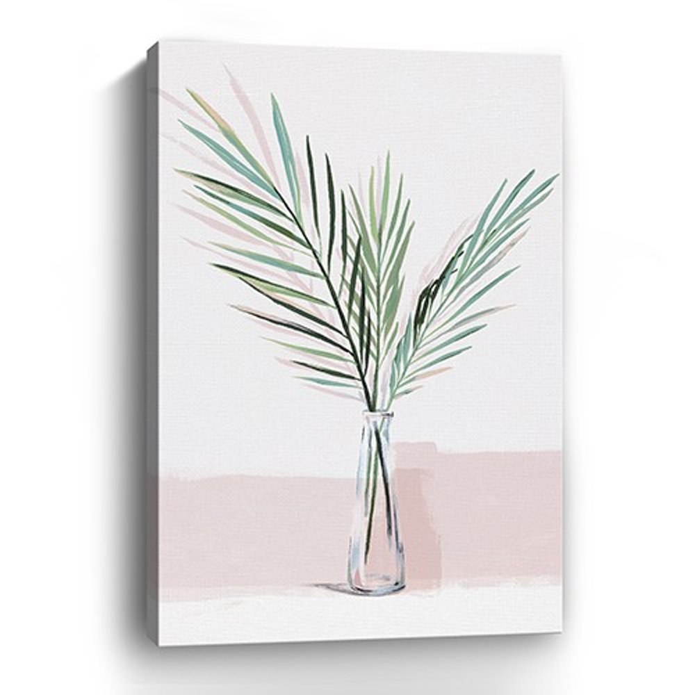 Pretty Green Foliage Pink Unframed Print Wall Art