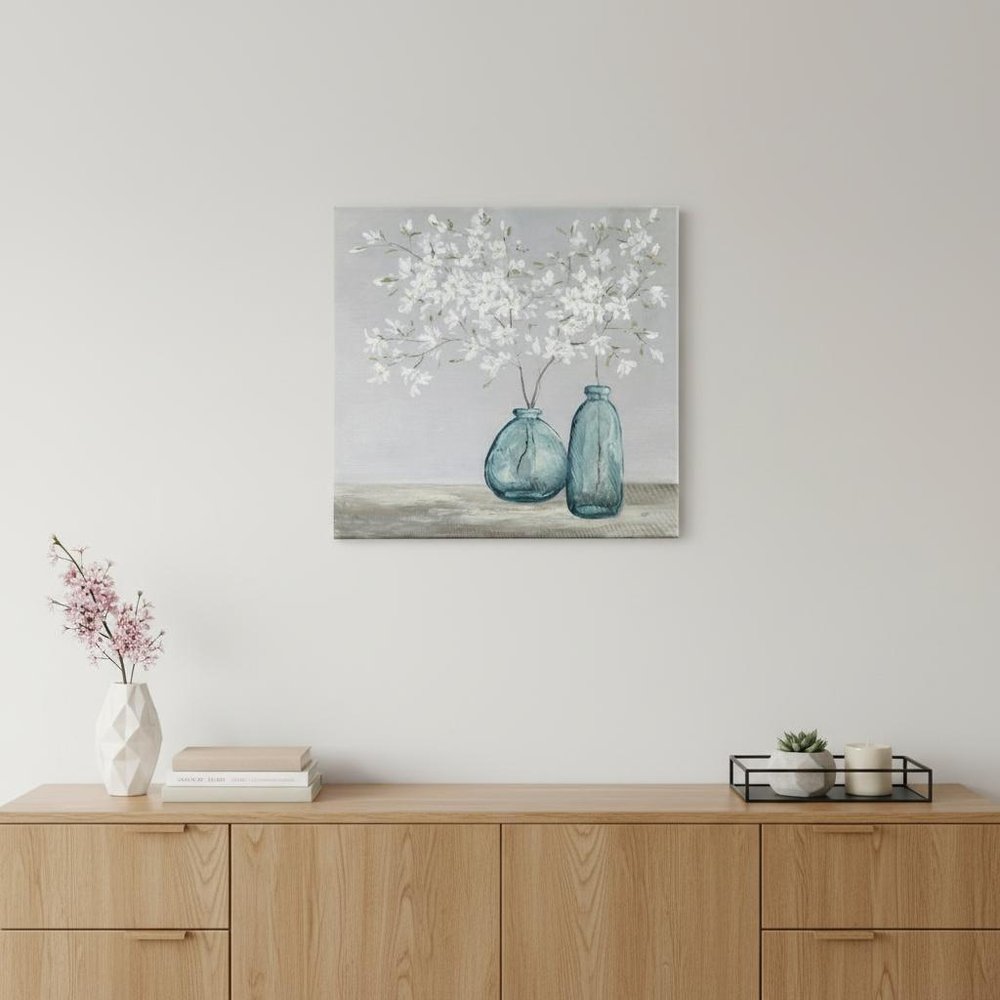 White Spring Flowers Unframed Print Wall Art