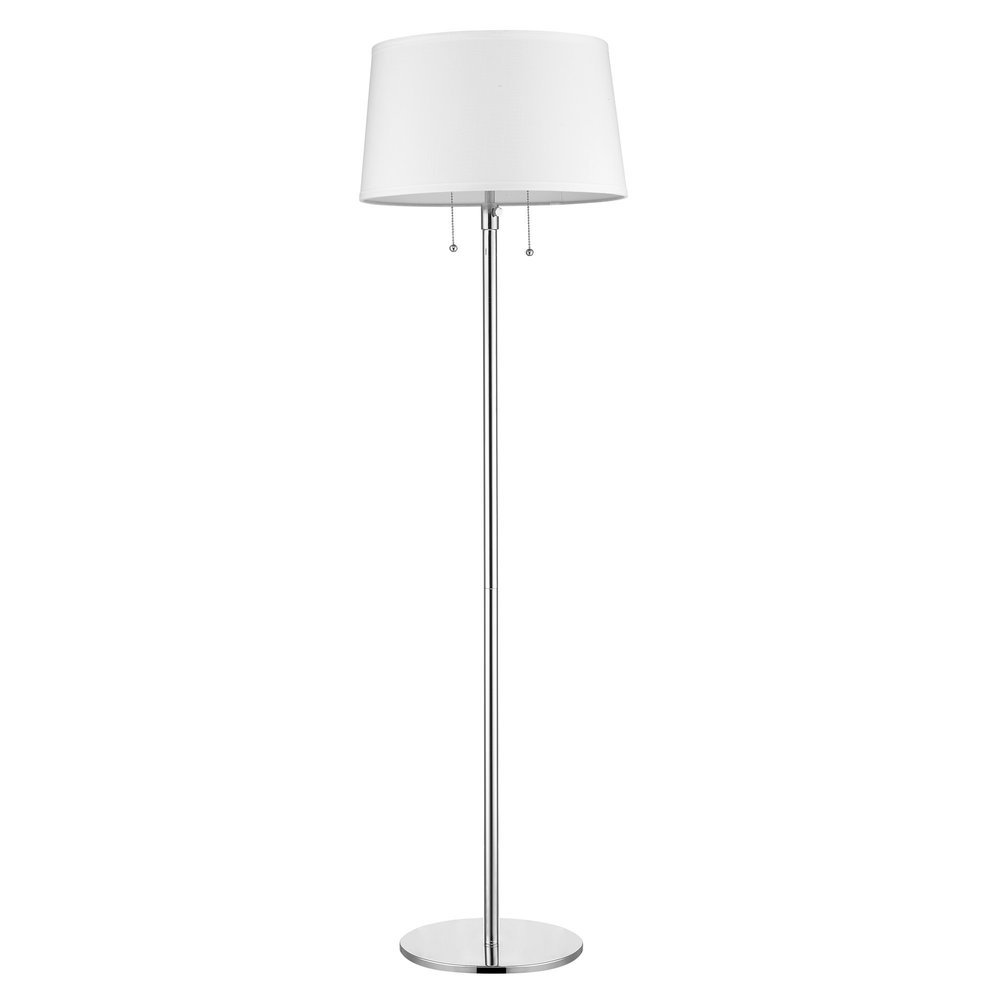 59" Floor Lamp With White Linen Empire Shade