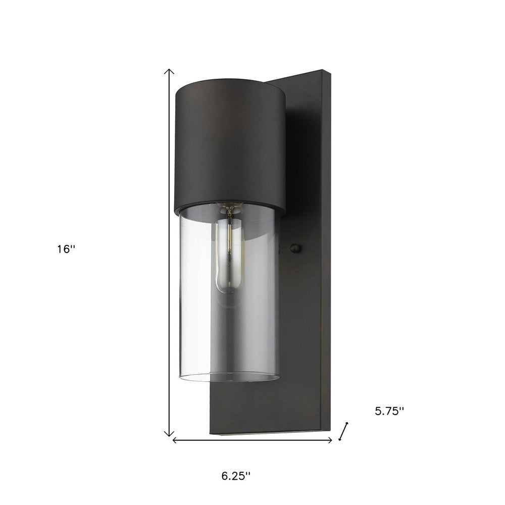 16" Metal and Glass Flush Mounted Sconce