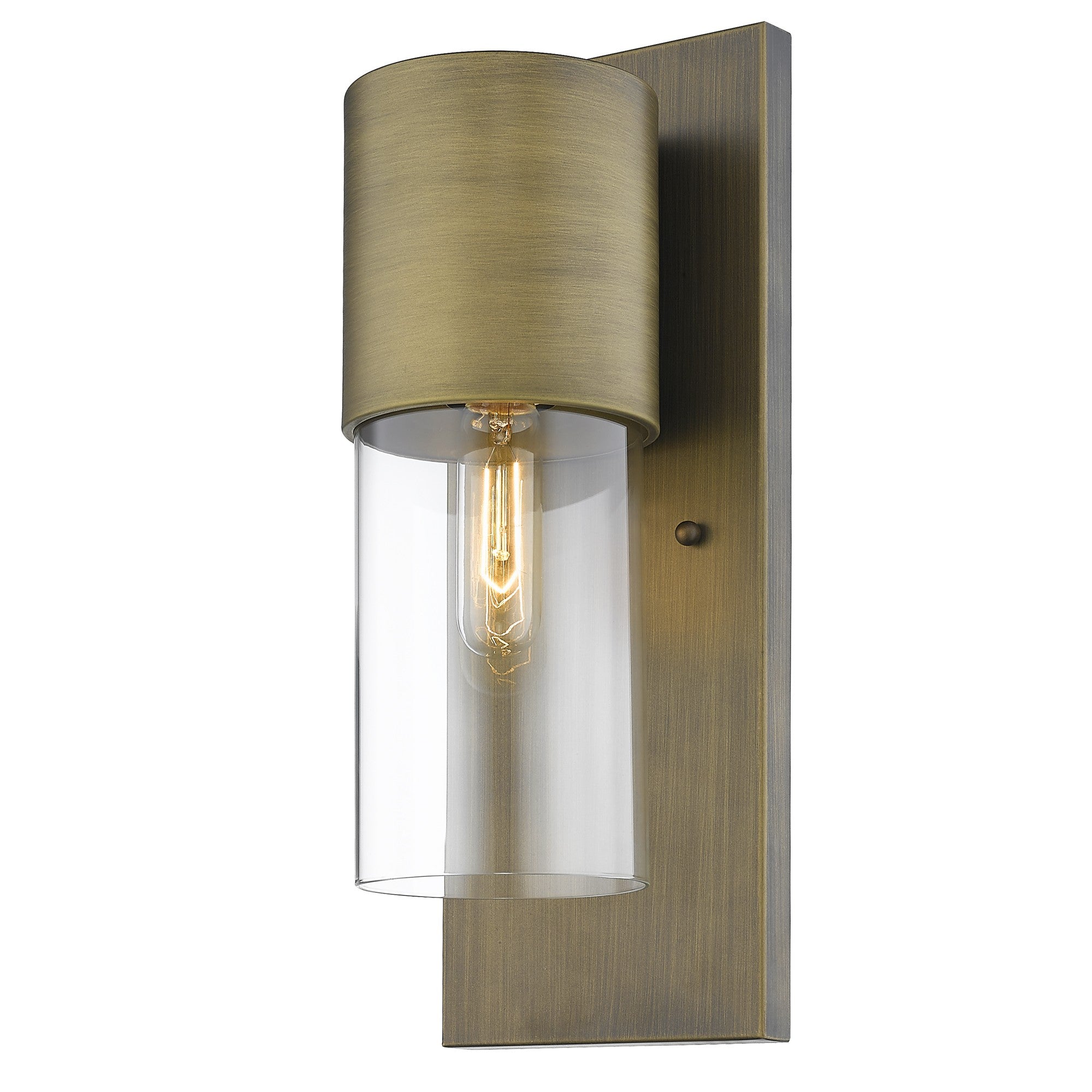 Contemporary Brushed Gold and Glass Wall Light