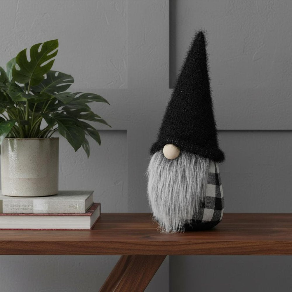 Black and White Buffalo Check Groovy Gnome