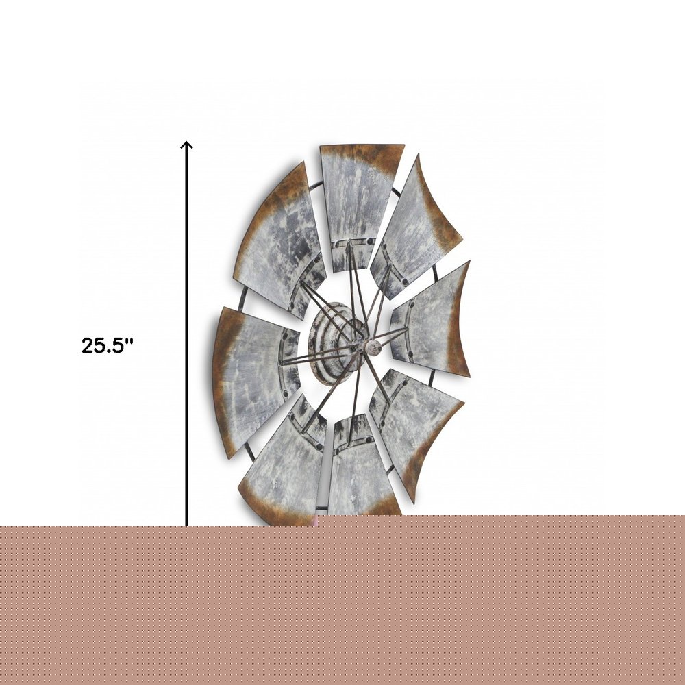 Metal Windmill Shaped Wall Decor