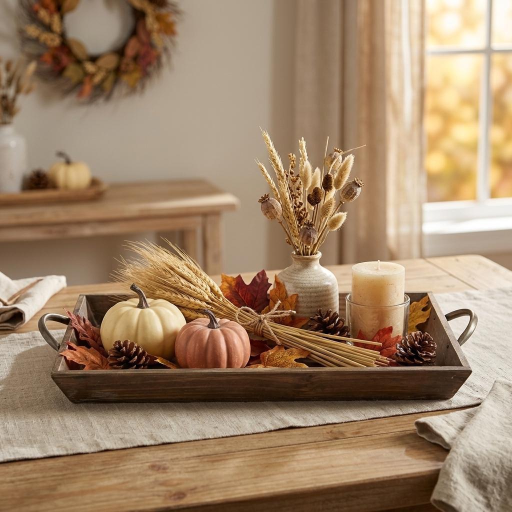 19" Brown Wood Handmade Serving Tray With Handles