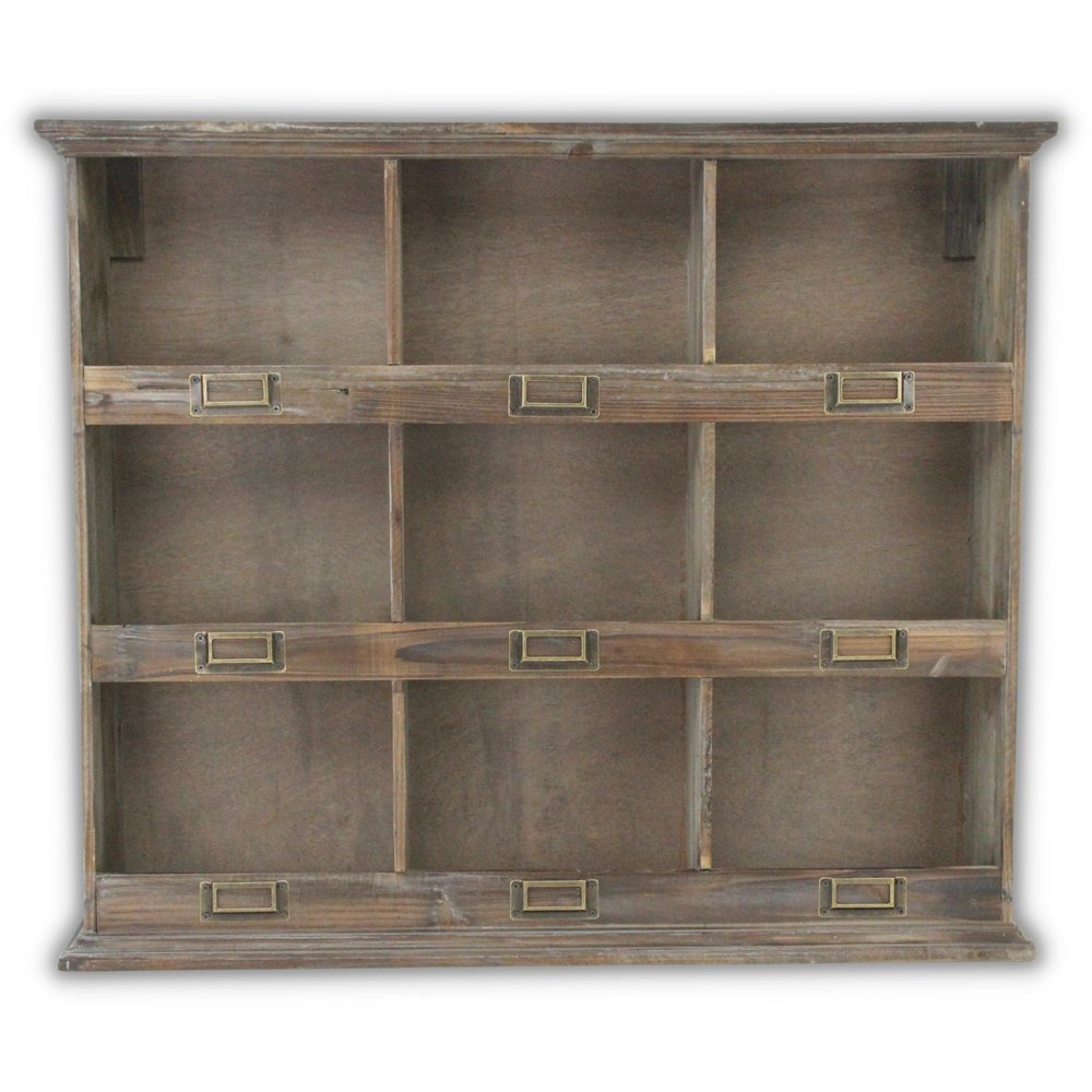 27" Dark Brown Solid Wood Wall Mounted Display Stand