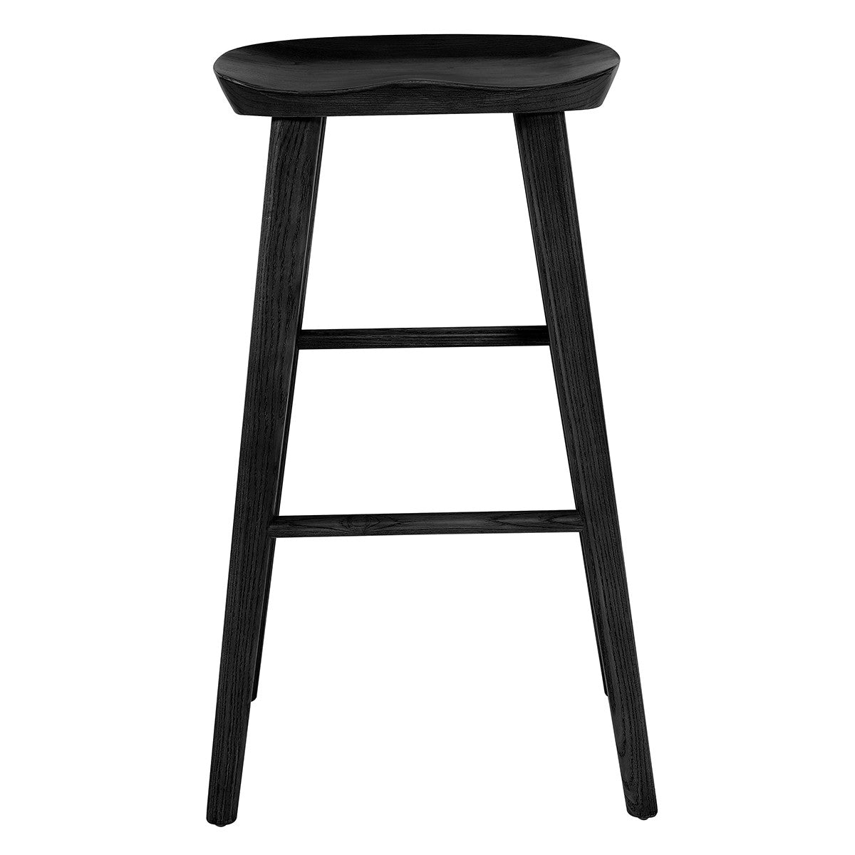 29" Black Wood Backless Bar Height Bar Chair