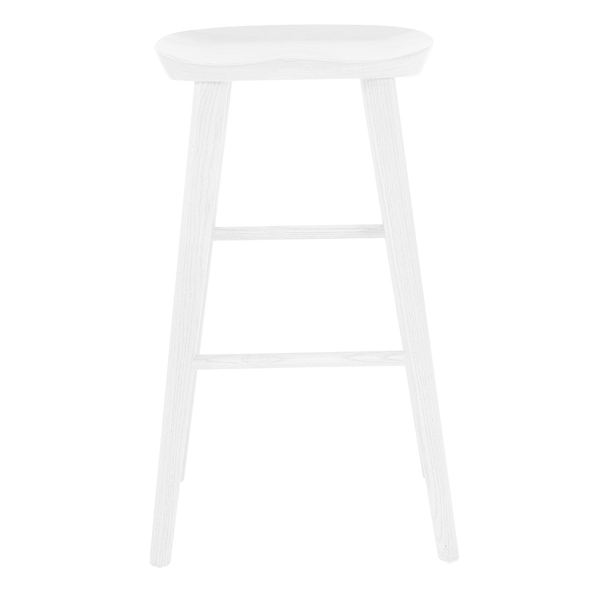 29" White Wood Backless Bar Height Bar Chair