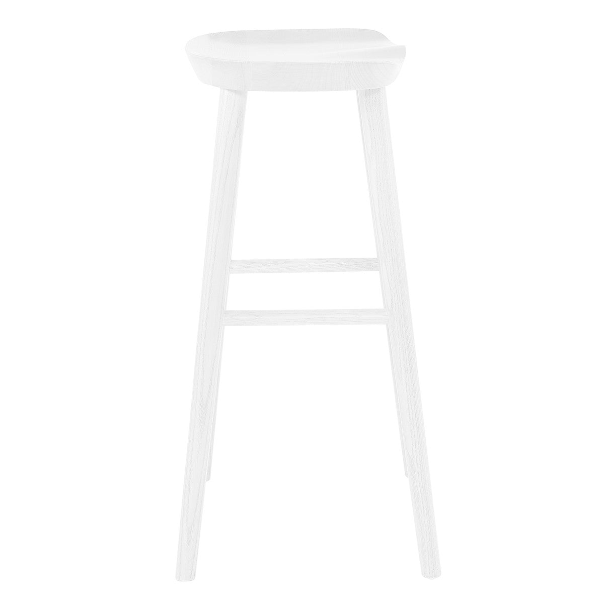 29" White Wood Backless Bar Height Bar Chair