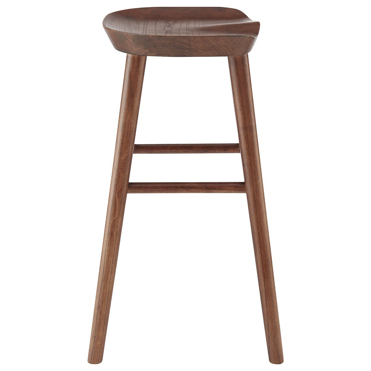 26" Brown Wood Backless Counter Height Bar Chair