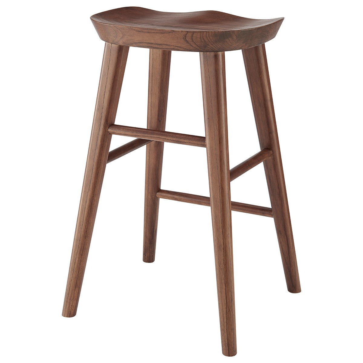26" Brown Wood Backless Counter Height Bar Chair