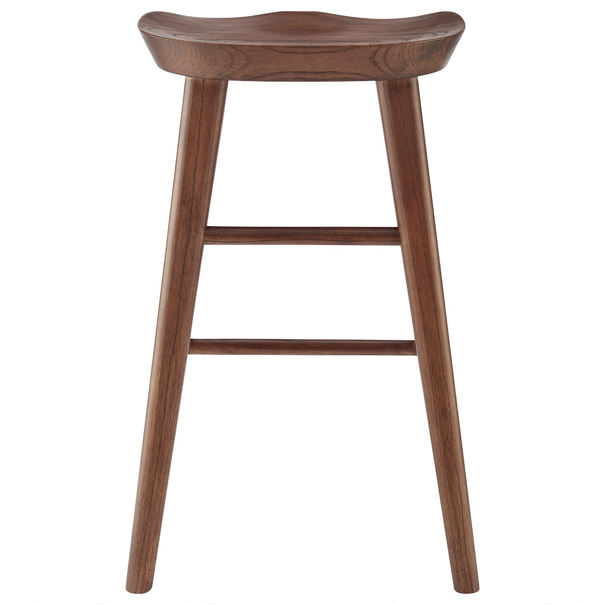 26" Brown Wood Backless Counter Height Bar Chair
