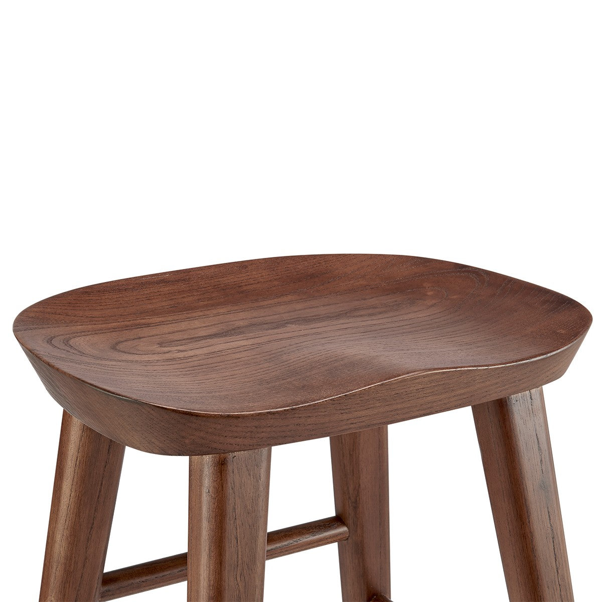 26" Brown Wood Backless Counter Height Bar Chair