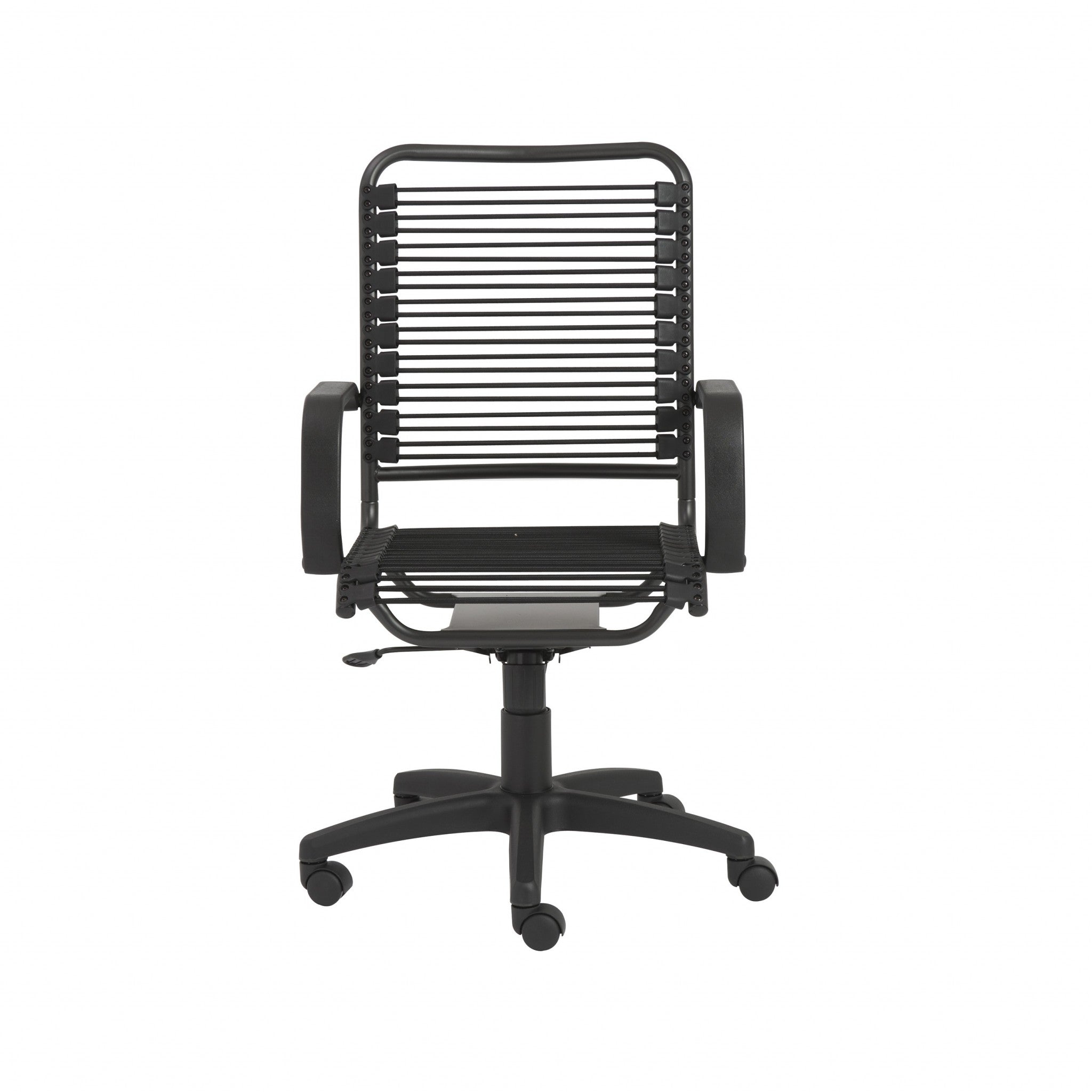 Black Swivel Adjustable Task Chair Bungee Back Steel Frame