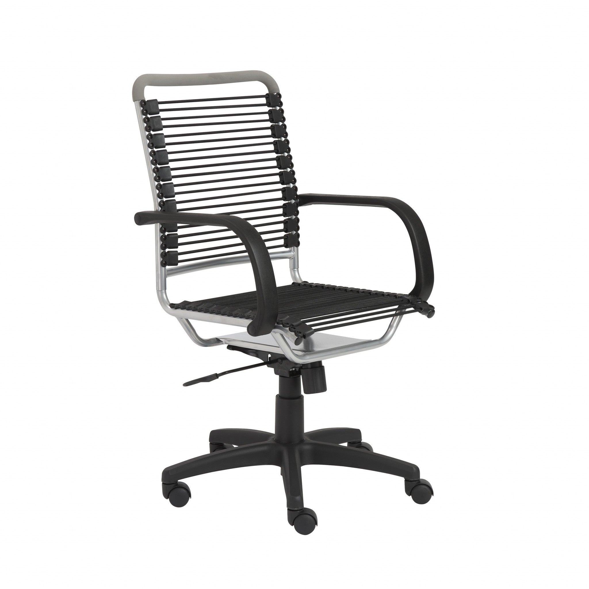 Black Swivel Adjustable Task Chair Bungee Back Steel Frame