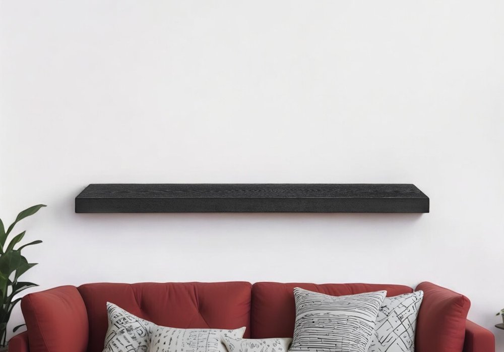 43" Black Wooden Floating Shelf