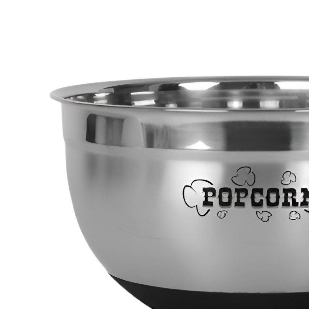 Sleek Stainless Steel Popcorn Serving Bowl