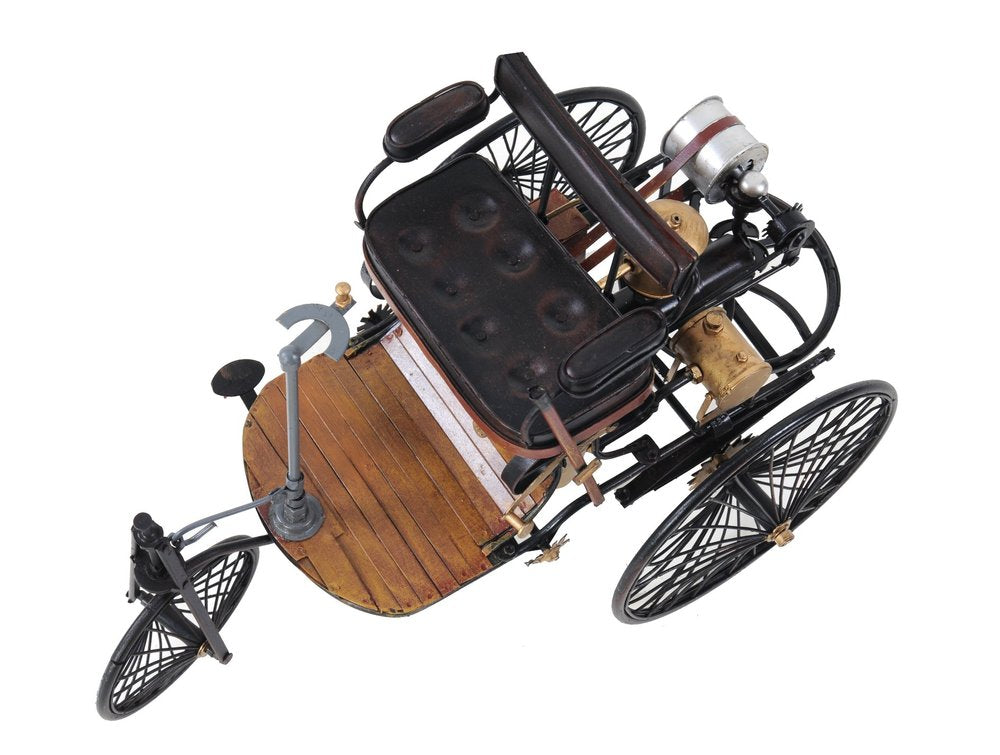 c1886 Three Wheeled Mercedes Benz Motor Car Sculpture