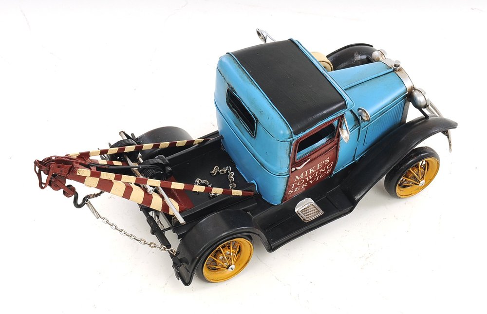 6" Blue And Black Metal Hand Painted Model Car
