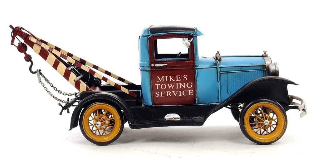 6" Blue And Black Metal Hand Painted Model Car