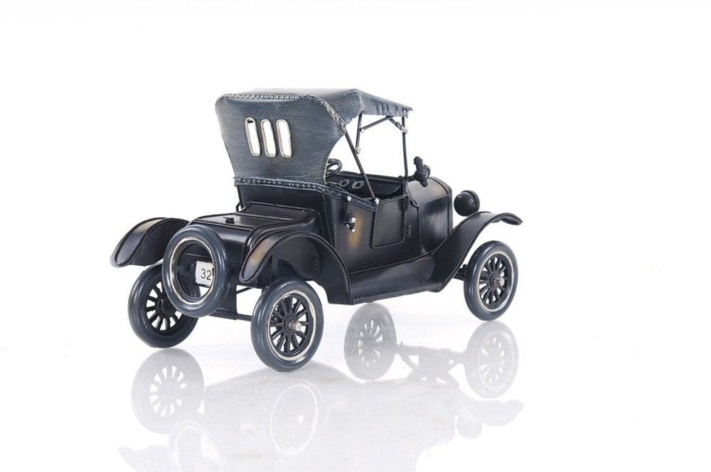 12" Black Metal c1908 Ford Model Car Tabletop Sculpture