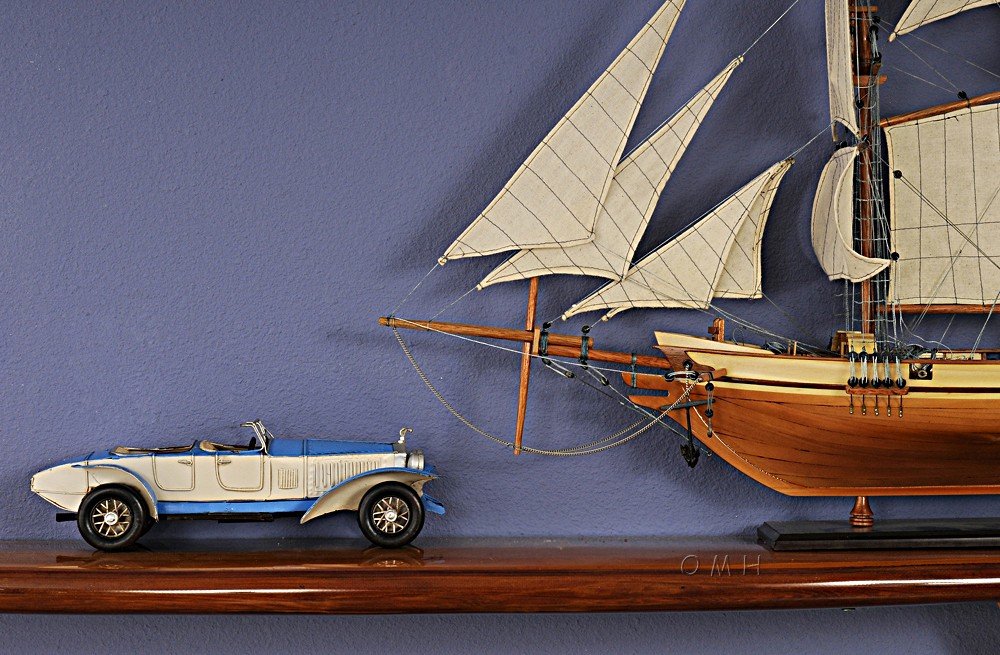 4" White Metal Hand Painted Model Car