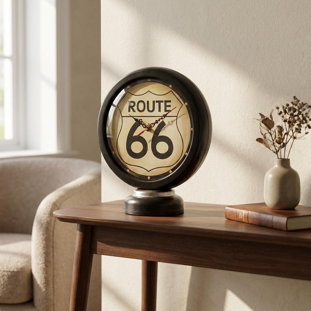 6" Black Metal Analog Round Wall Clock
