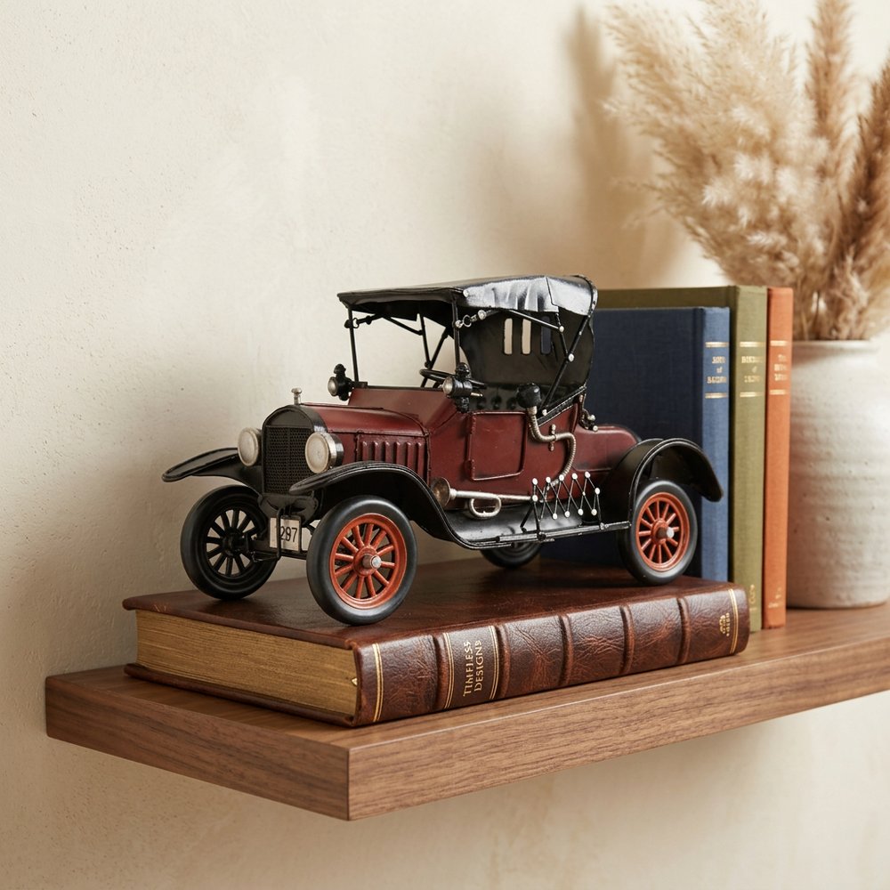 7" Red Metal Hand Painted Model Car