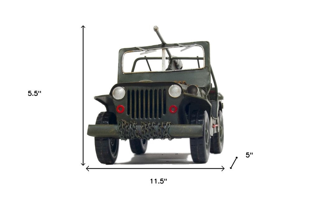 6" Green Metal Hand Painted Model Car