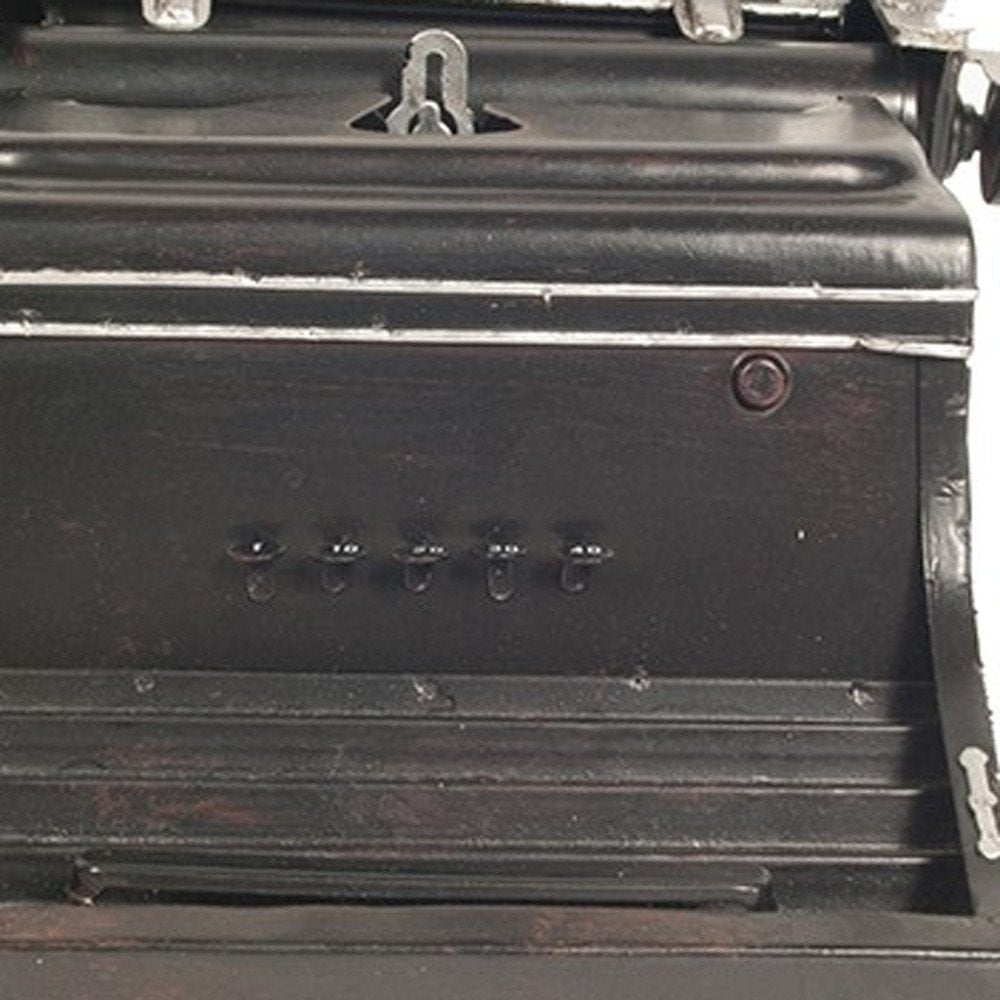 9" Black Metal German Replica Typewriter Tabletop Sculpture