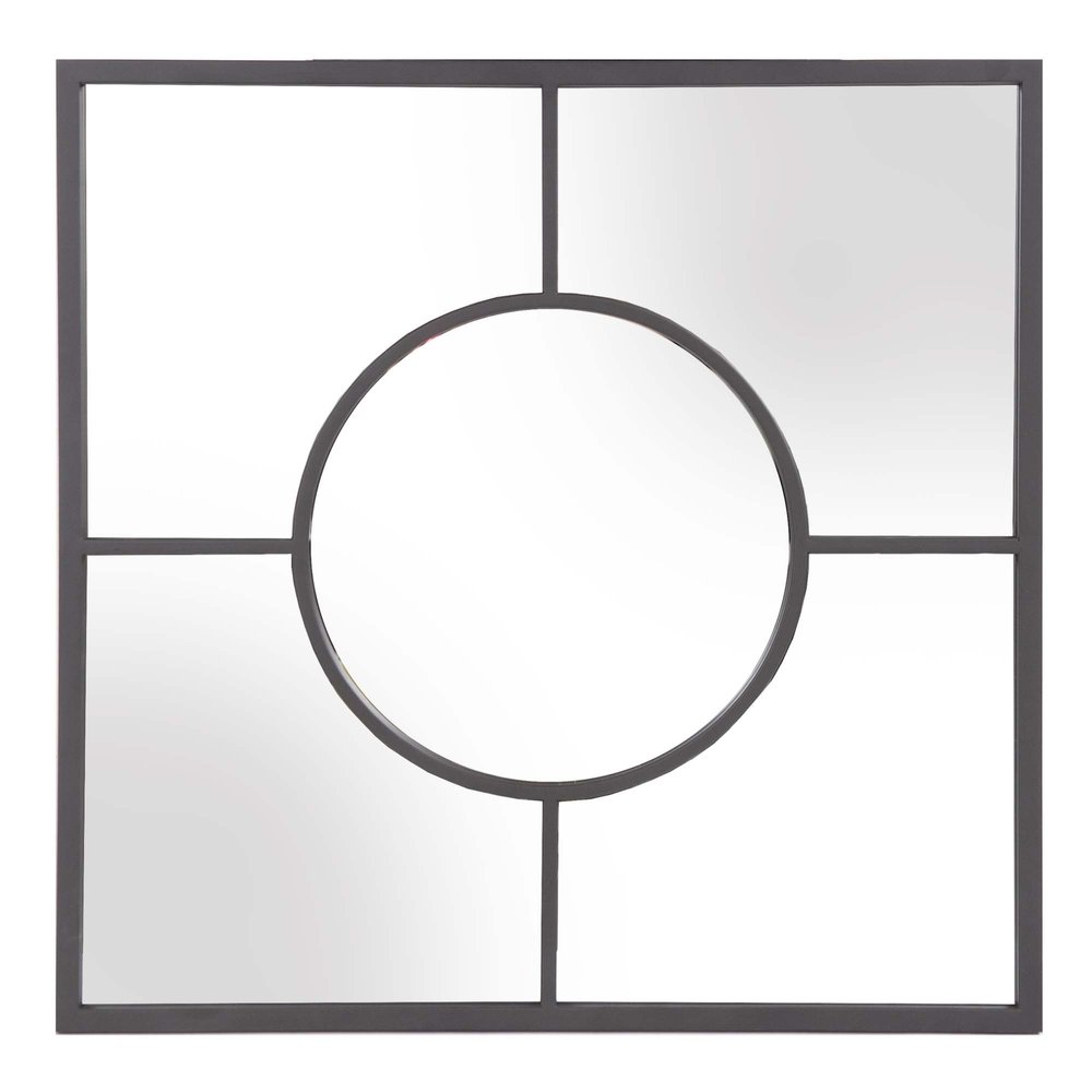 24" Graphite Metal Square Framed Accent Mirror