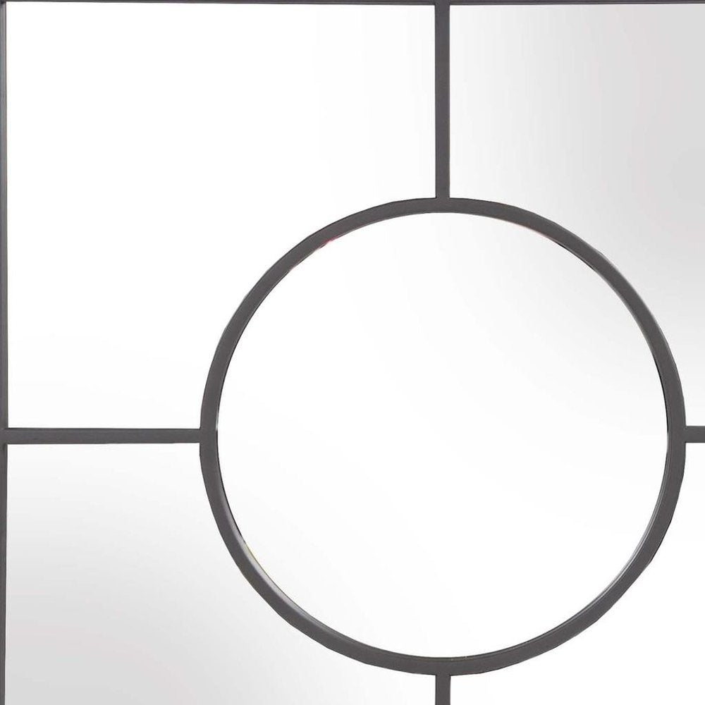 24" Graphite Metal Square Framed Accent Mirror