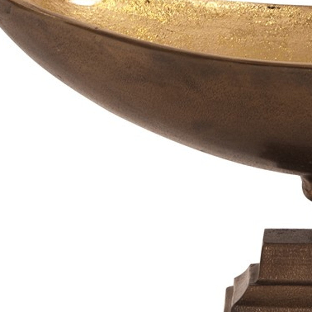 Rustic Bronze Oblong Footed Centerpiece Bowl