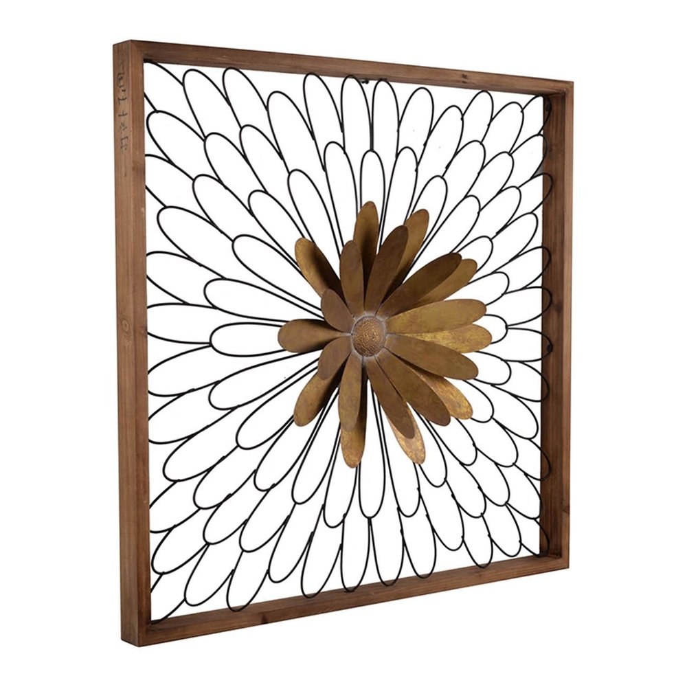 30" X 2" Black Iron Square Framed Art