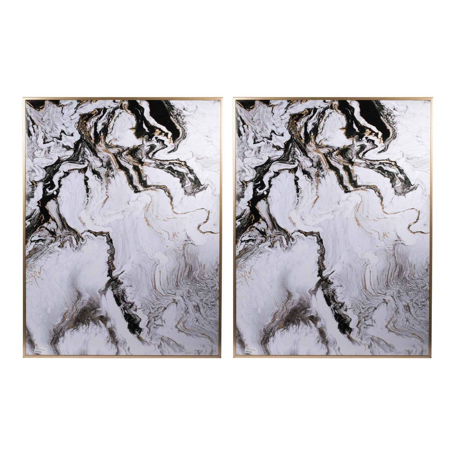 Set of Two White Framed Art