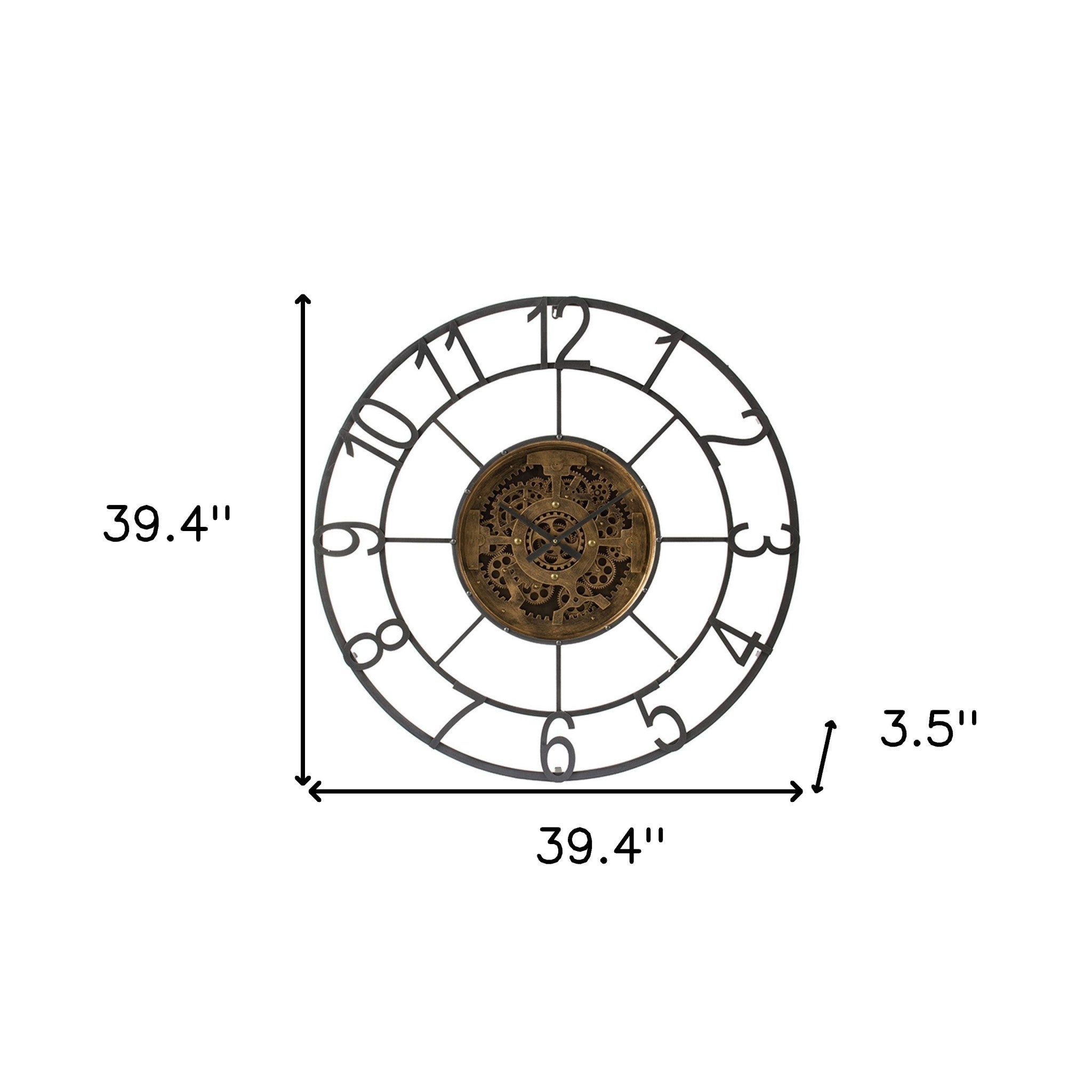 Round Decorative Gear Iron Wall Clock