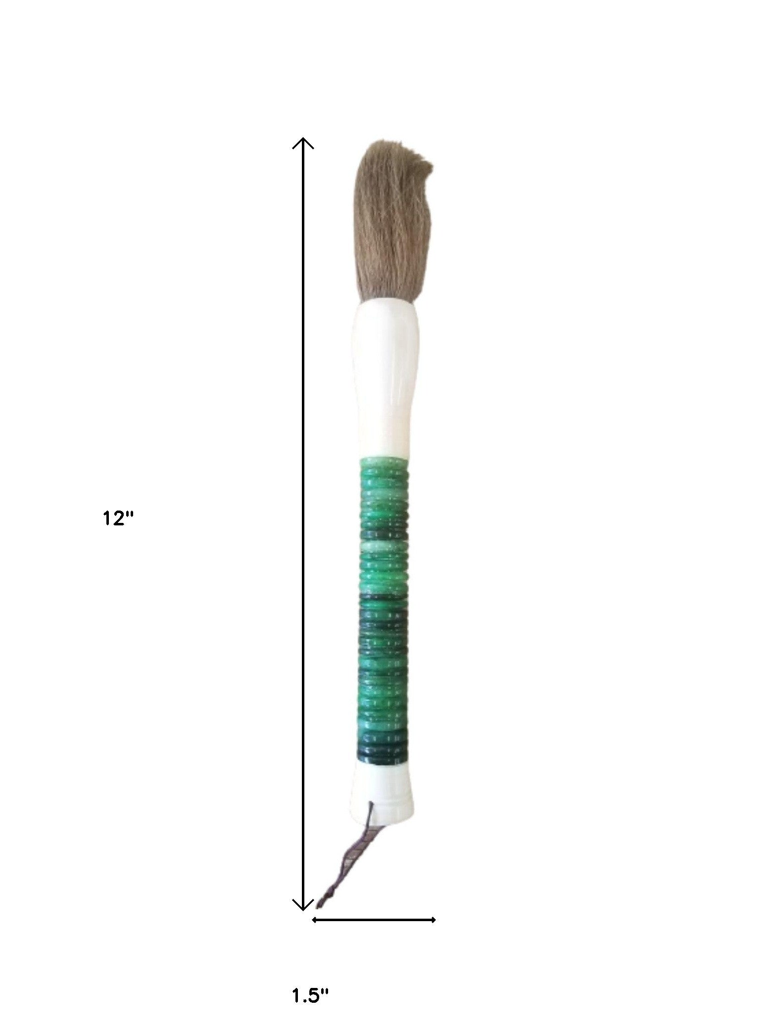 Light Green Jade Abacus Disc Decorative Calligraphy Brush