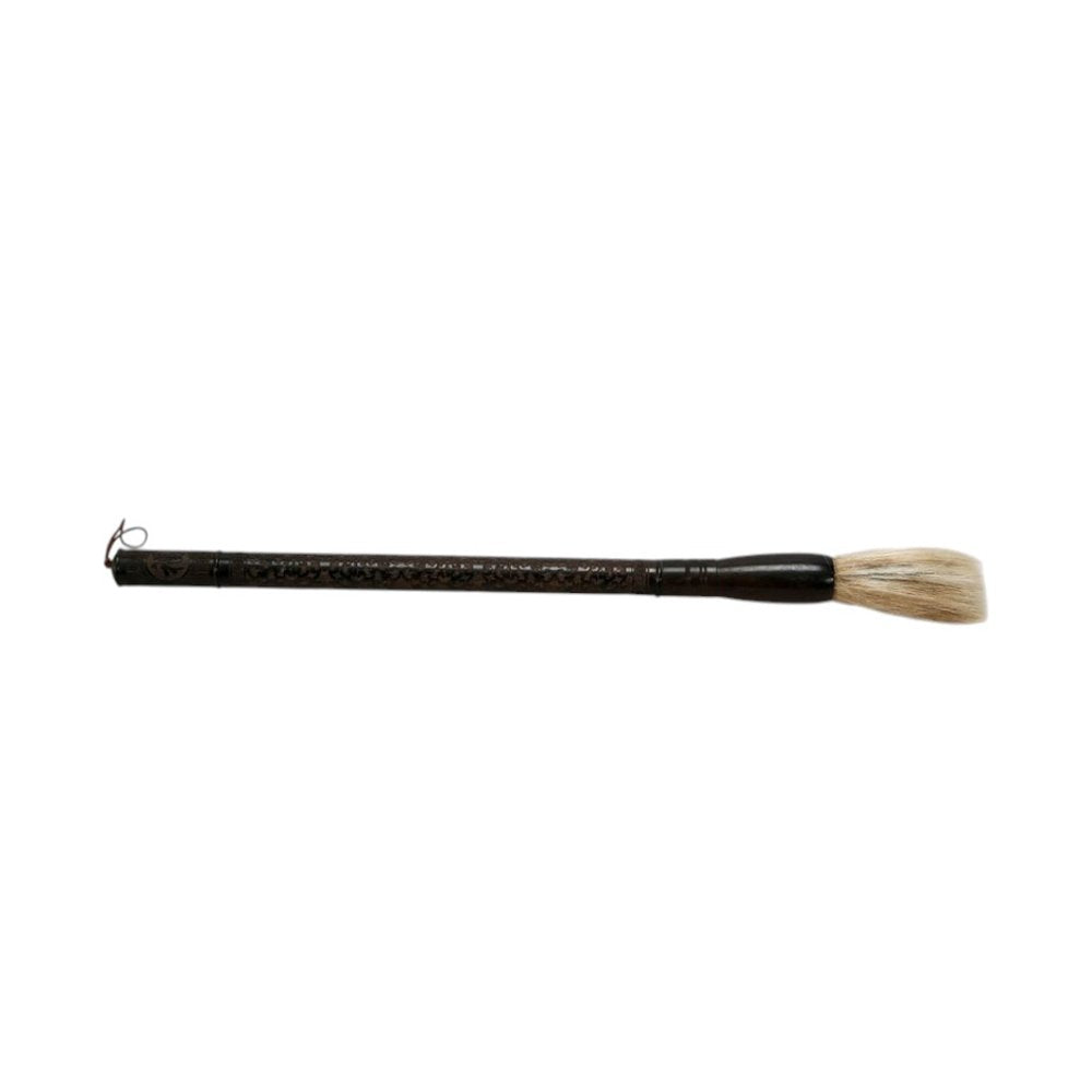 Brown Carved Scroll Wood Decorative Calligraphy Brush